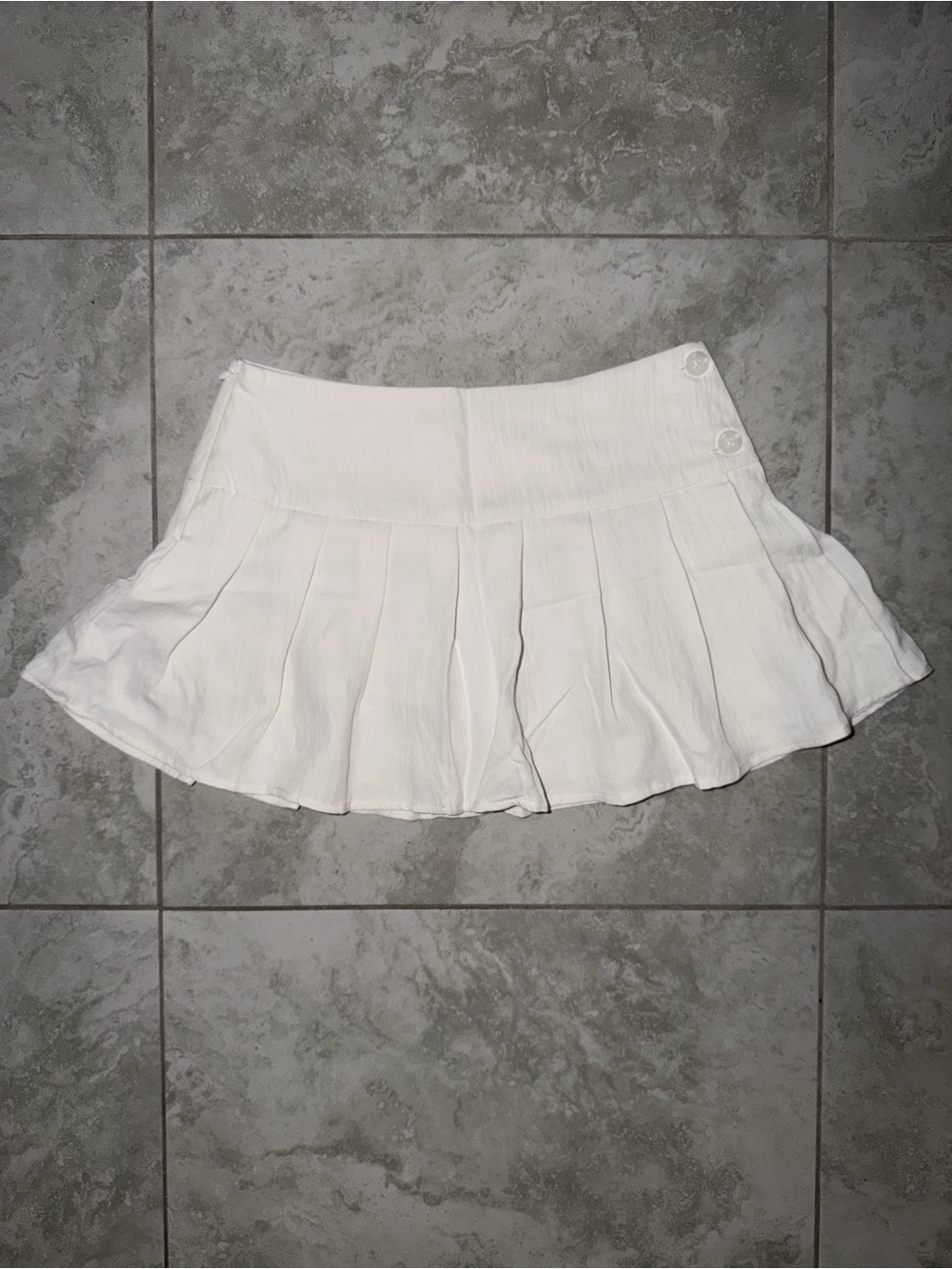 Ivory Pleated Mini Skort